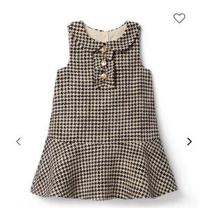 Janie and Jack Houndstooth Dress in Black and Cream